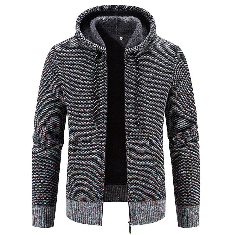 Manteau d'hiver Fermeture à glissière Couleur unie Manches longues Cordon de serrage avec capuche