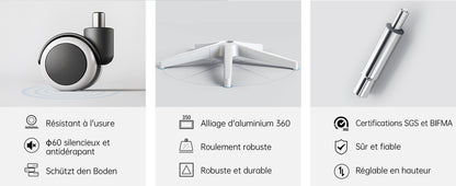 Chaise de Bureau rotative à 360 °, Siege de Bureau Ergonomique en Maille avec Support Lombaire Confortable