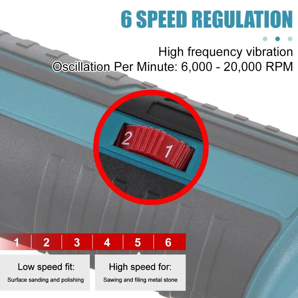 Scie oscillante, Outil oscillant sans fil Rénovateur électrique Multi-outils Machine de coupe compatible avec batterie Makita/dewalt/milwaukee 18v