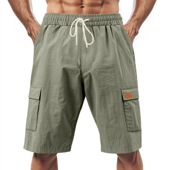 Short Cargo "Horizon-Lin" – Taille Élastique, Cordon de Serrage & Poches Latérales