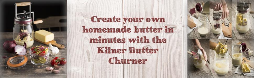 Kilner Baratte à beurre 1L en verre en parfait état