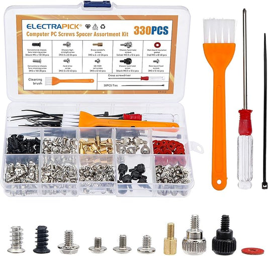 Pack de vis 330pcs pour d'ordinateur pour Réparation Carte mère, Disque Dur, CD-ROM, Ventilateur…