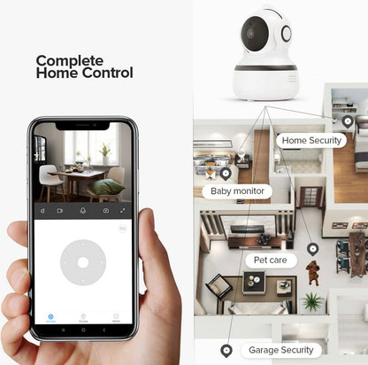 Caméra Surveillance IP WiFi 1080P FHD sans Fil 2,4 G Vision panoramique de sécurité avec détection M