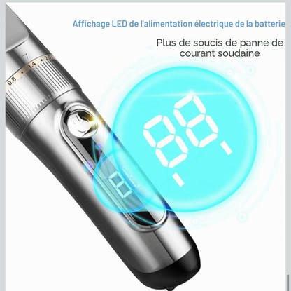 Tondeuse à Cheveux Hommes Professionnel Sans fil IPX7 Tondeuse Homme Rechargeable à 2 Niveaux de Vitesse Écran LCD et Lame Céramique avec 2 peignes à favoris et 4 Peigne 3/6/9/12 mm