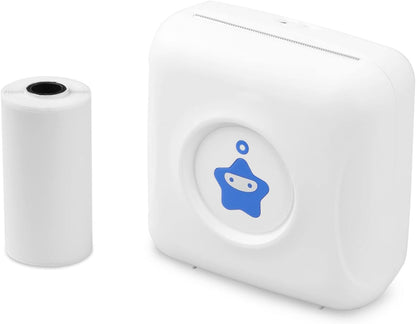 Floomp Mini Imprimante Photo Portable Bluetooth Imprimante Thermique Utilisé pour Imprimante de Reçus pour Mémos Photo pour Android iOS avec Charge de Câble USB, Bleu