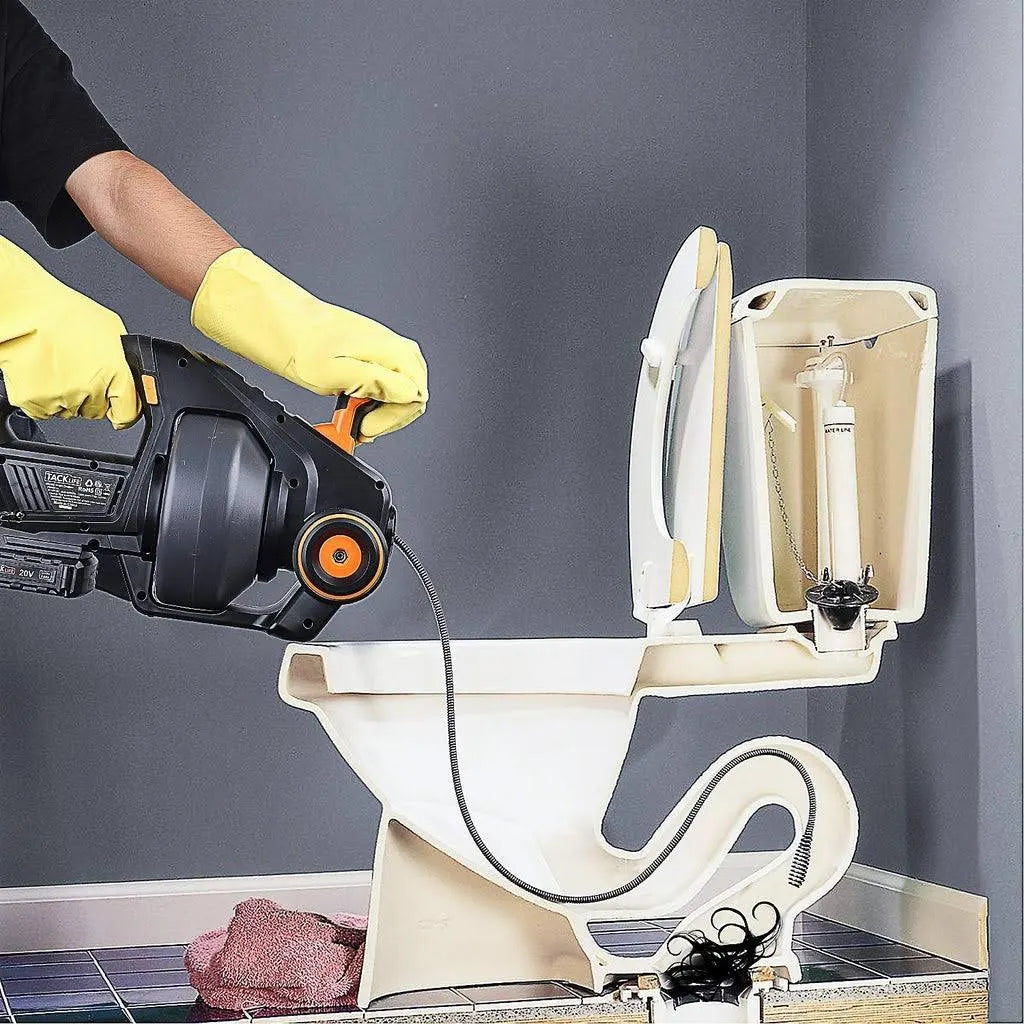 TACKLIFE 20V déboucheur de canalisations Automatique Tarière 25Ft Serpent de Plomberie Sans Fil pour Débouchage de Douche, d'Évier, canalisations…