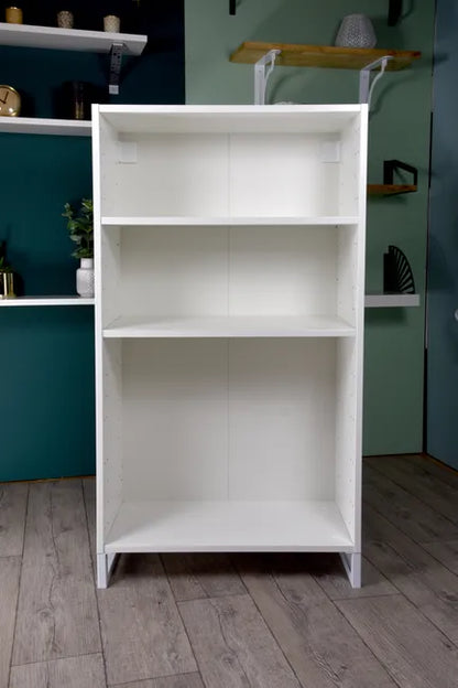 Pied de meuble en u SPACEO à visser, H.8 P.45 cm acier mat blanc