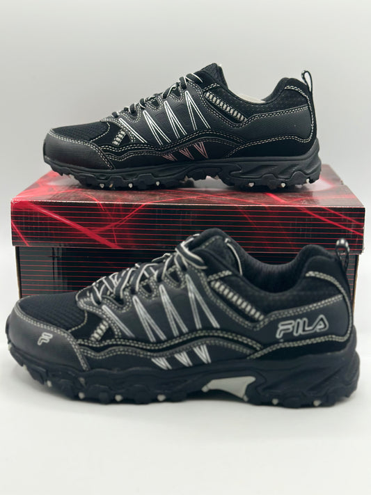 Fila Men's Memory at Peak Steel Toe Trail Runner, Black/Metallic Silver, T38