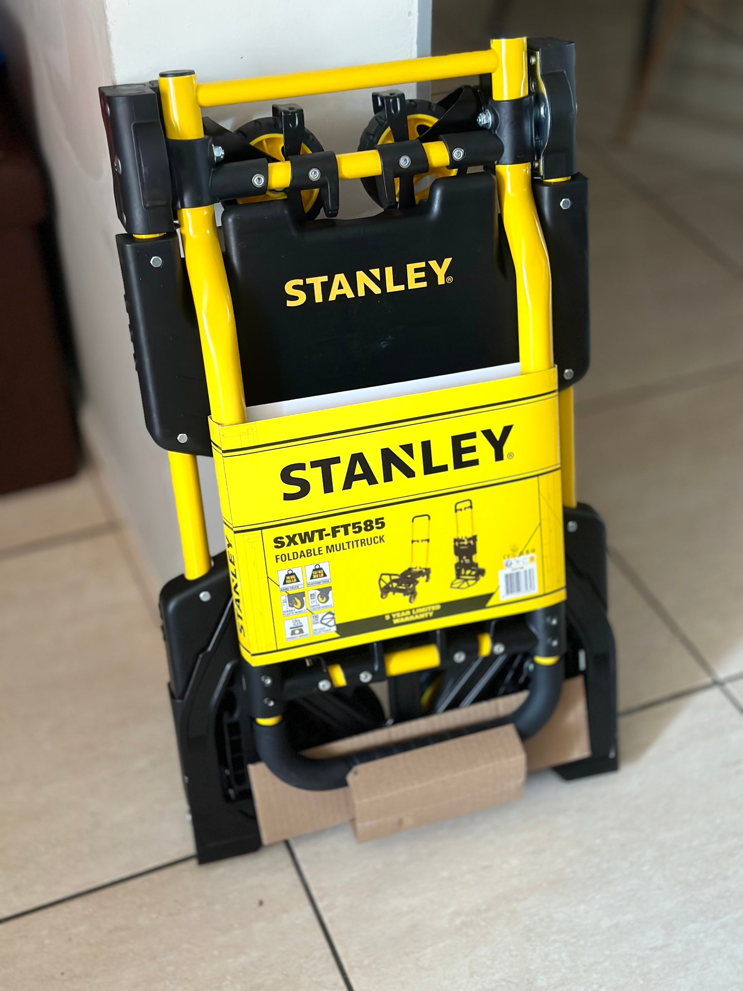 Stanley CHARIOT PLIABLE 2 EN 1, NOIR / JAUNE, Ajustable neuf