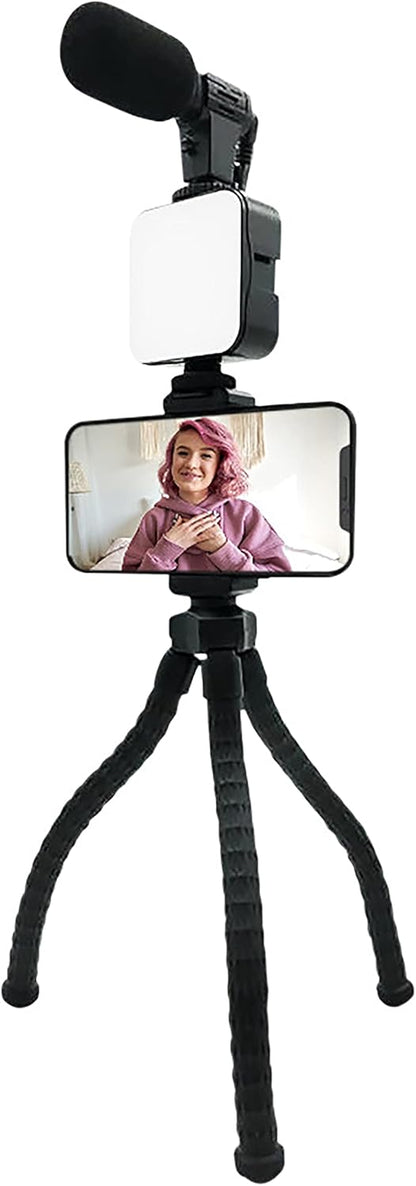 Support VLOGGING KIT 4 en 1 Micro + TREPIED + Support + LED