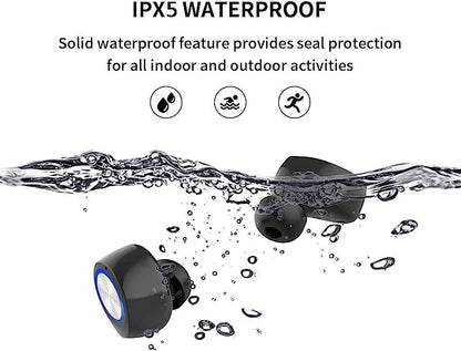 Écouteurs Bluetooth sans Fil 5.0 Réduction du Bruit Sports pour iOS Android Noir