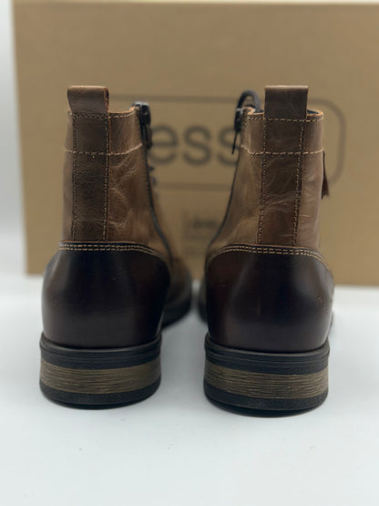 ELONG Bottine Homme Cuir Noir Marron