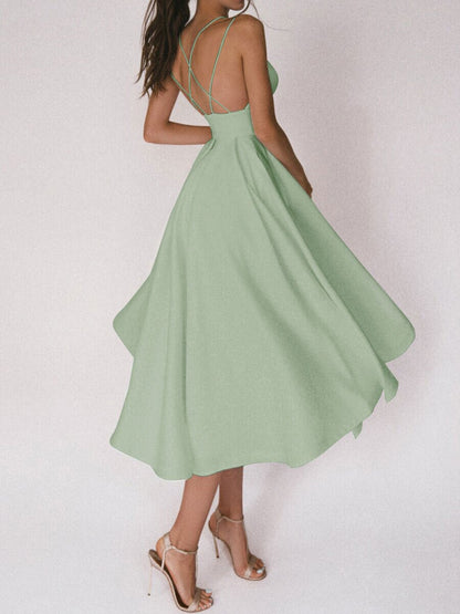 Robe Maxi "Aura-Summer" – Coupe Évasée, Décolleté en V & Dos Nu