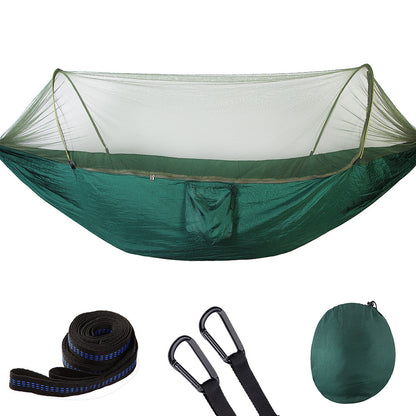 Hamac "Wild-Safe" – Ouverture Automatique & Moustiquaire Intégrée Haute Densité