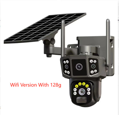 Caméra de surveillance 4G, carte SIMpanoramique à écran solaire extérieur