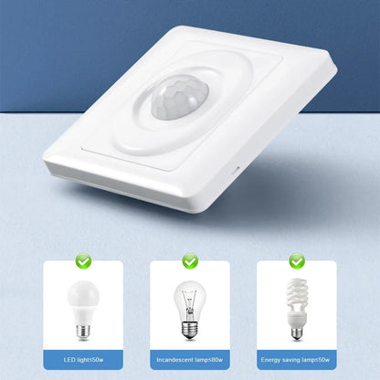 à capteur de mouvement Détection infrarouge du corps humain Interrupteur intelligent automatique pour escalier de couloir AC 220V LED PIR Interrupteur d'éclairage