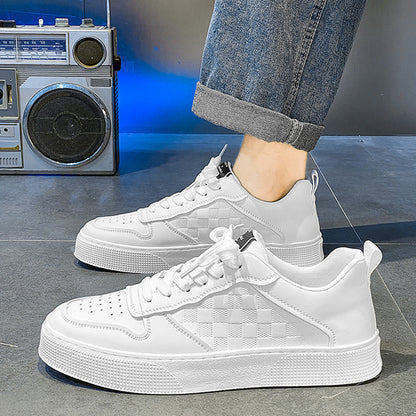 Baskets carreaux respirants décontractées pour hommes plates à à la mode