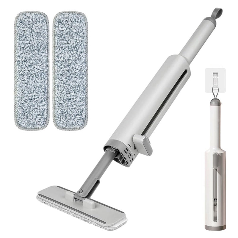 Mini serpserpilliè Auto-Pressible Rotative Avec Brosse À Crevasse Sans Lavage À La Main Avec 2 Tampons En Microfibre Réutilisables