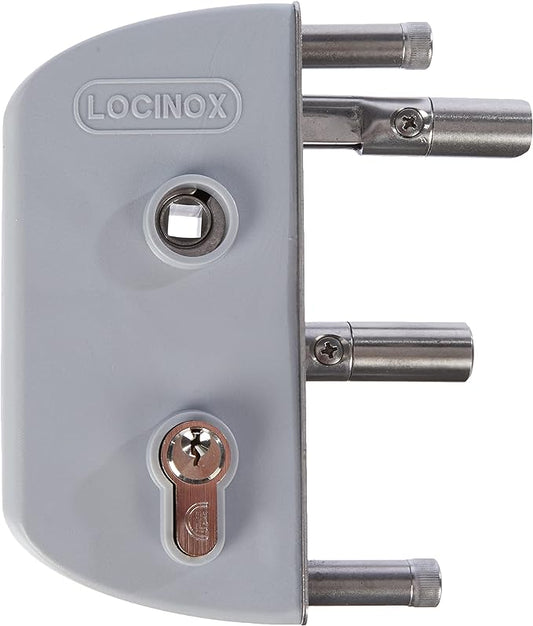 Serrure de porte à grilles pour tube carré de 40 mm en aluminium Argenté neuf