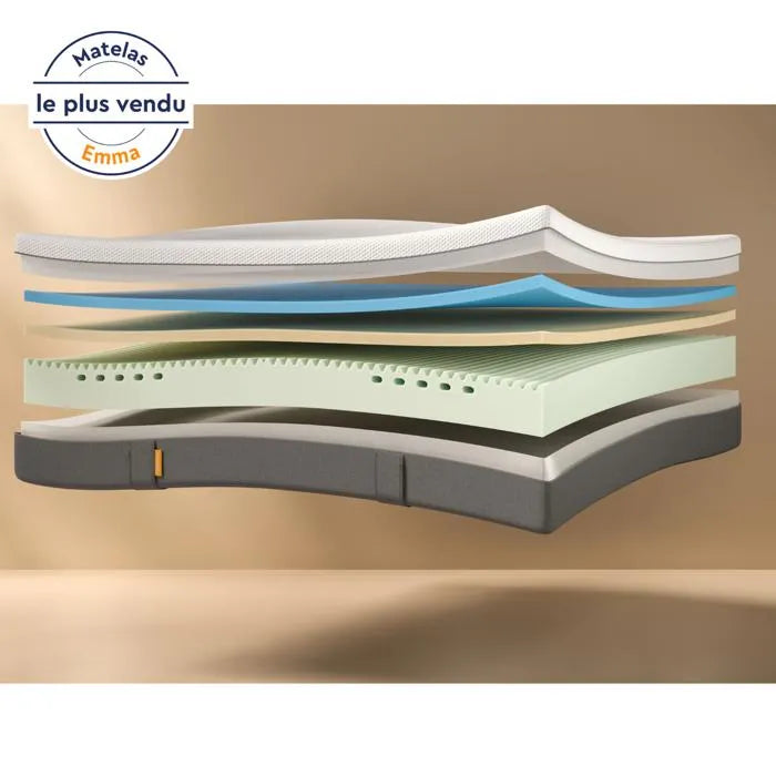 EMMA | Pack Matelas Original 160x200 cm + 2 Oreillers | Technologie Mémoire de Forme | Les Plus Vendus en France | Corps Détendu totalement neuve