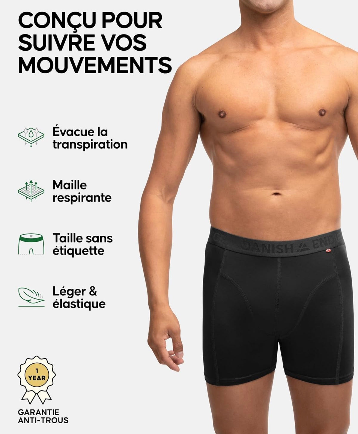 DANISH ENDURANCE Boxers de Running, Jambes Longues ou Normales, Lot de 6
Boxers de Sport Jambes Longues ou Normales, Caleçons Respirants et Anti-Frottement, pour la Course et la Salle de Sport