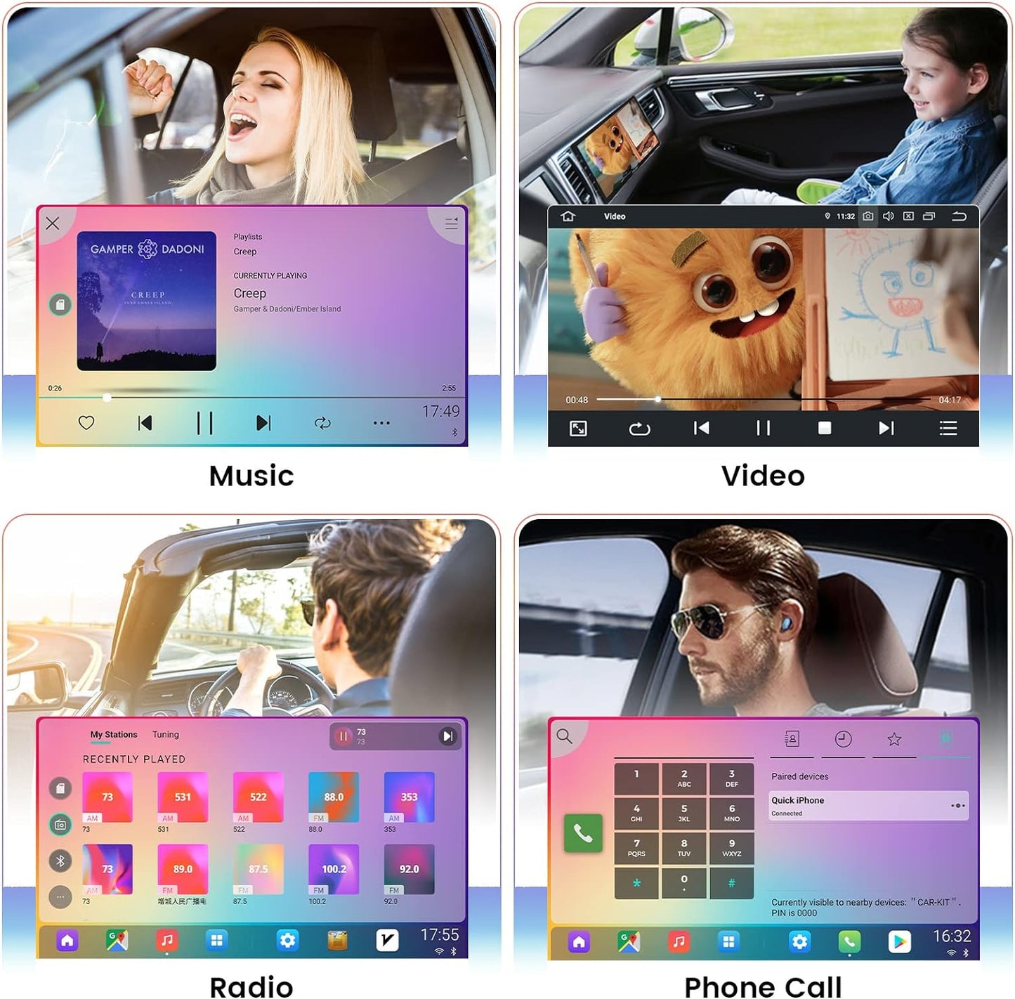 Dasaita Carradio Récepteur stéréo de Voiture Android 10 1 Din avec écran pour Renault Clio IV 4 RS 2012-2016 Audio avec écran tactile HD 1280 * 720 9 "Carplay Android Auto Bluetooth DSP GPS