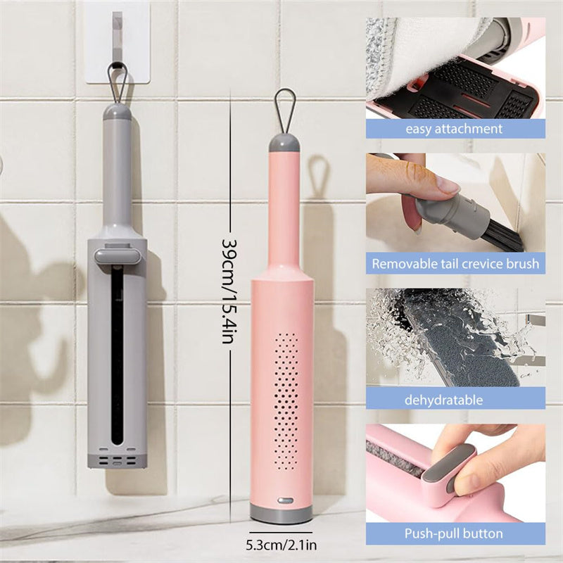 Mini serpserpilliè Auto-Pressible Rotative Avec Brosse À Crevasse Sans Lavage À La Main Avec 2 Tampons En Microfibre Réutilisables