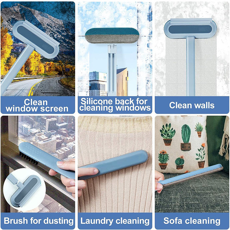 Brosse "Magic-Cleaner" 4-en-1 – Anti-Poils, Nettoyant Moustiquaires & Surfaces Textiles