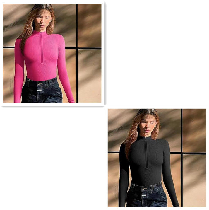 Combinaison "Elite-Contour" – Manches Longues, Zip Frontal & Gainage Intégral Sans Couture