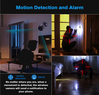 Mini Caméra WiFi, HD 1080P WiFi avec Vision Nocturne Détection de Mouvement Grand Angle 160° neuve