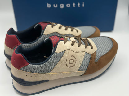 Baskets basses en mesh beige à semelle running semi-compensée à talon renforcé et lacets plats