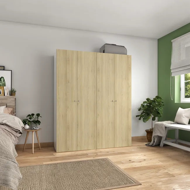Porte battante Home effet chêne naturel mat H.200 x l.40 cm