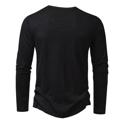 Tee-Shirt "Nomade" Col Tunisien – Manches Longues & Coupe Ajustée