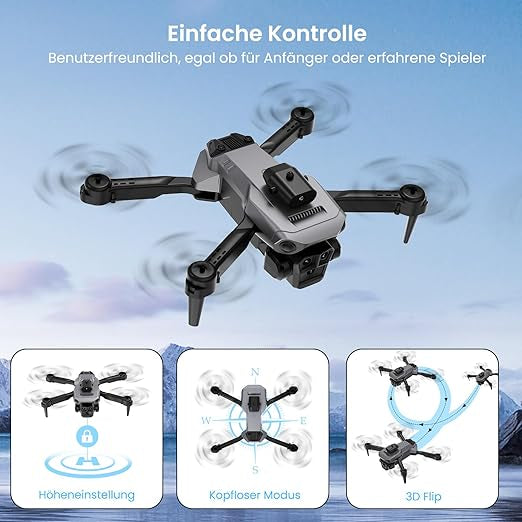 Drone Avec Caméra 4K, Quadricoptère FPV WiFi Télécommandé, 360°Flips neuf
