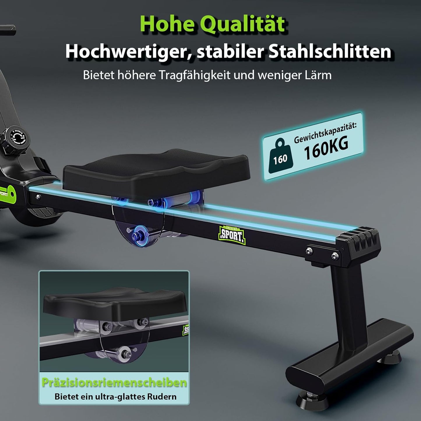 Rameur magnétique Pliable pour la Maison 2025 Mise à Jour,capacité de Poids de 160 kg,Silencieux et Lisse avec Support de Tablette pour écran LCD et Coussin de siège Confortable