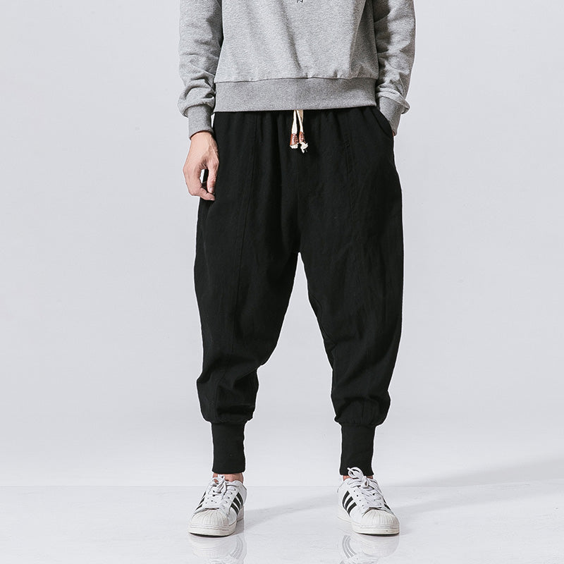 Pantalon Harem "Street-Zen" – Mélange Coton & Lin, Coupe Hip-Hop & Chevilles Ajustées