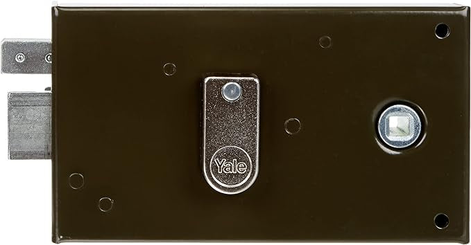 Serrure en Applique Horizontale à fouillot Gauche - Kaki, 2 Clés fournies, Axe à 55 mm, Carré de 6mm