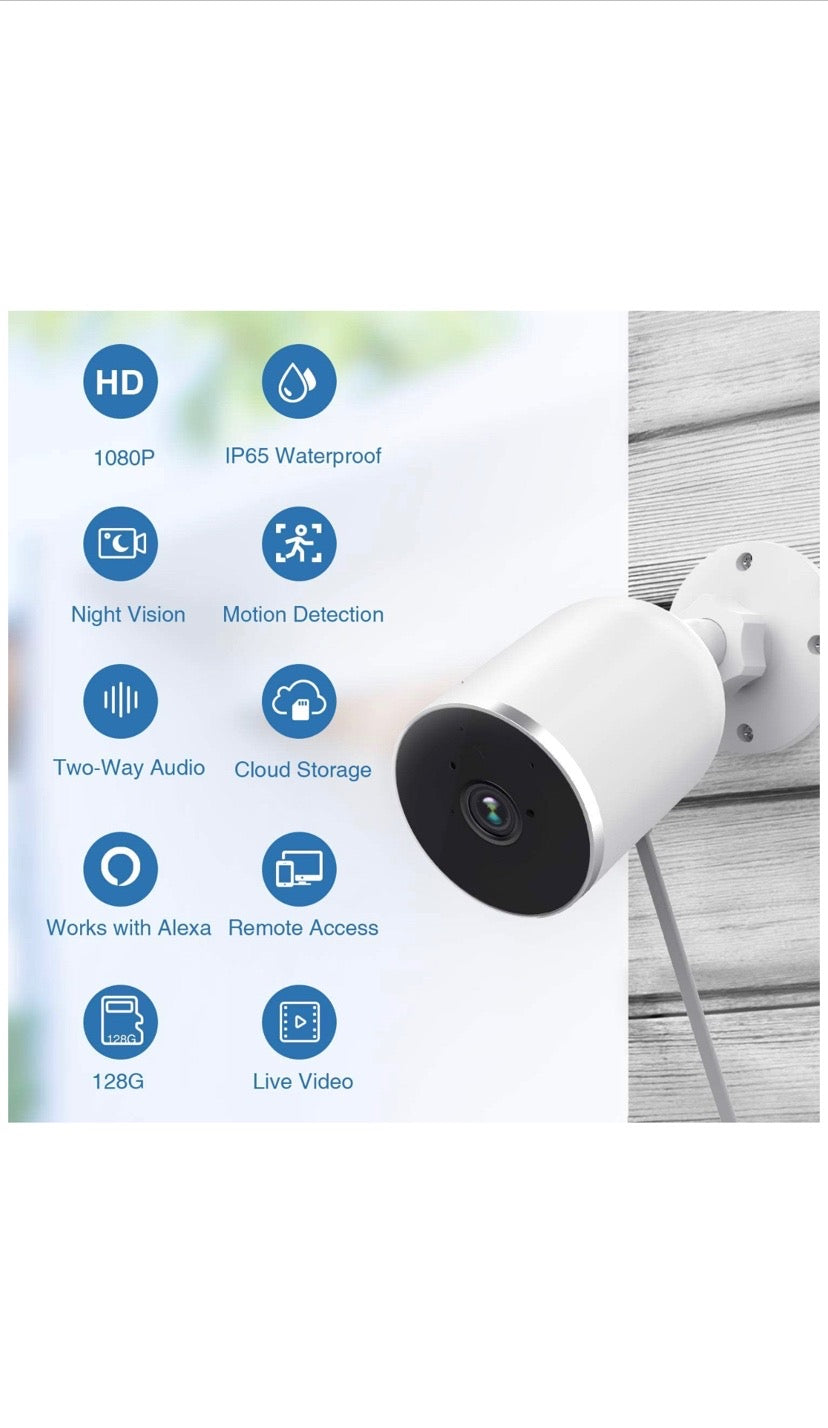 Camera de surveillance Exterieur compatible avec Alexa/google application iOS/android neuf