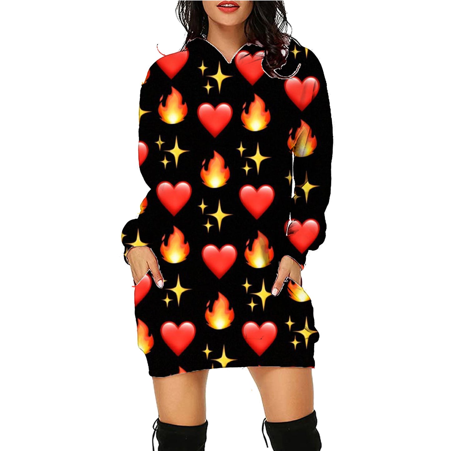 Robe-Sweat "Spooky-Vibe" – Sweat à Capuche Long Imprimé Halloween avec Poches