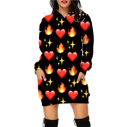 Robe-Sweat "Spooky-Vibe" – Sweat à Capuche Long Imprimé Halloween avec Poches