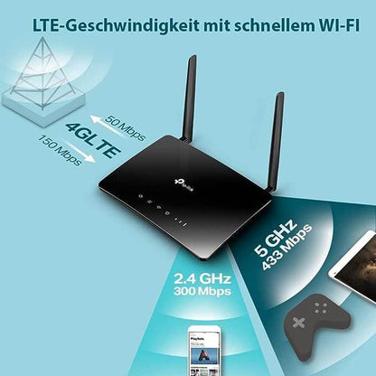 Router 4G LTE WiFi (Cat 4), MicroSim, Antenne détachable, ports Ethernet LAN/WAN