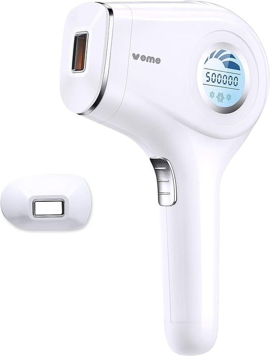Épilateur Lumière Pulsée IPL Dépilation - Glace Refroidissement Sans Douleur & 1 Accessoire de Précision & 500000 Flashs pour Visage, Corps, le Maillot et les Aisselles, Laser Appareil Epilation
