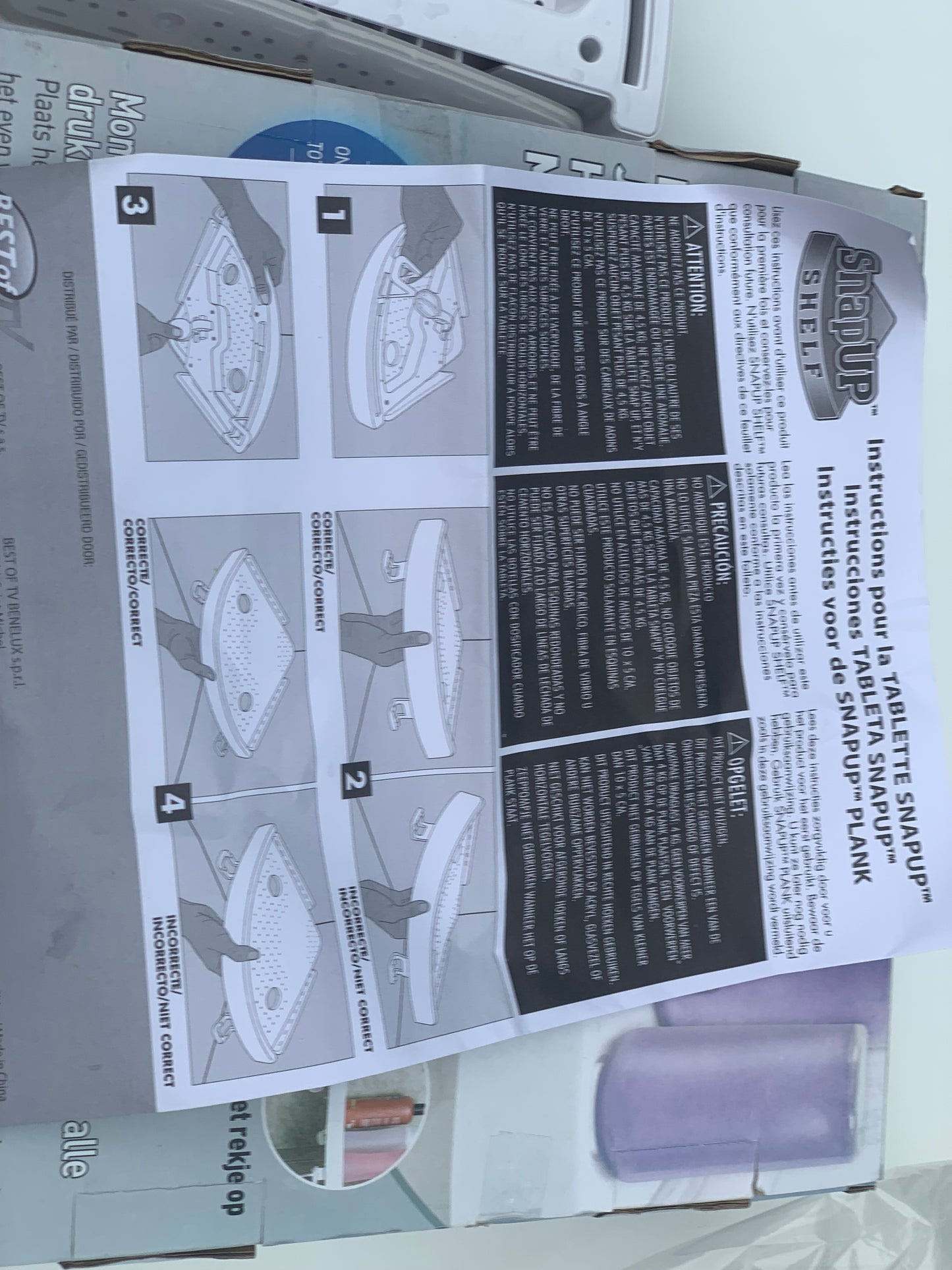 Étagère d’angle de SDB en un CLIC