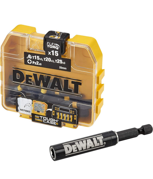 DEWALT DT70522T-QZ Petite Boîte d'embouts Impact Torsion - PZ2 x6, T15 x3, T20 x3, T25 x3 - Pour Perceuse-Visseuse