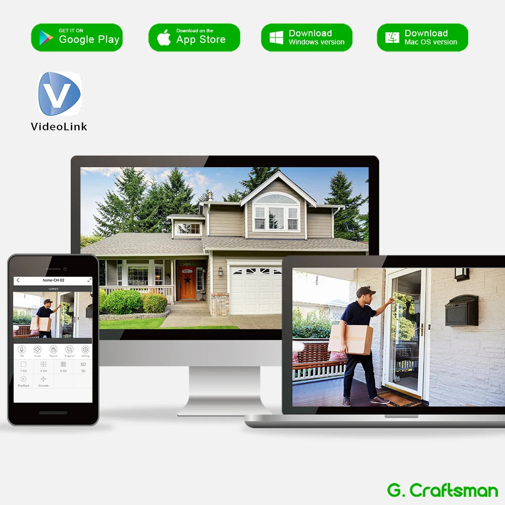 Caméra de Surveillance G.Craftsman HIR POE IP 2.8mm Dôme SONY 5MP 4K IR Vision Nocturne Sécurité CCTV H.265 Vidéo Audio étanche