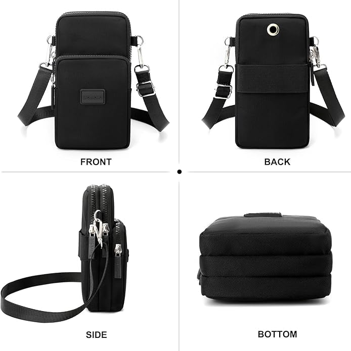 Sac à bandoulière pour téléphone portable, mini sac à main pour téléphone portable, portefeuille, sac à bandoulière, sac à main, pochette de voyage
Couleur: Noir