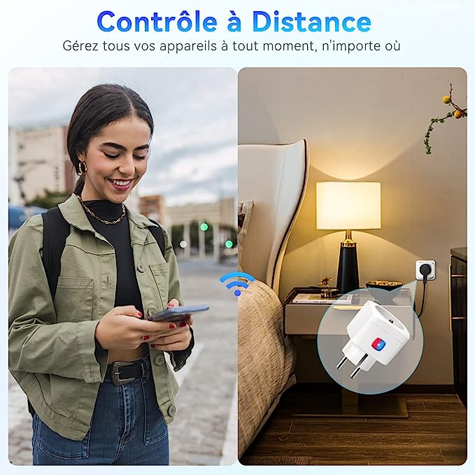 Prise Connectée, Mini Smart Power Plug Compatible avec Alexa et Google Home wifi neuf