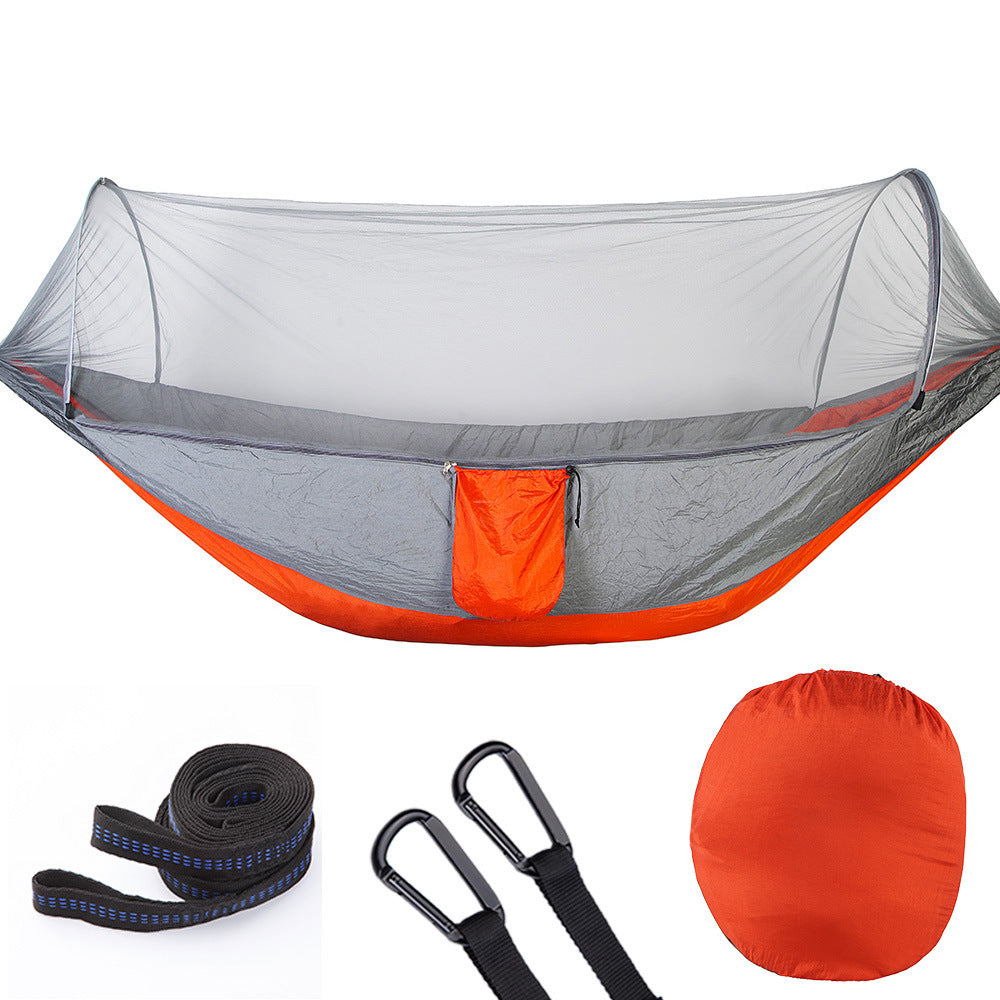Hamac "Wild-Safe" – Ouverture Automatique & Moustiquaire Intégrée Haute Densité