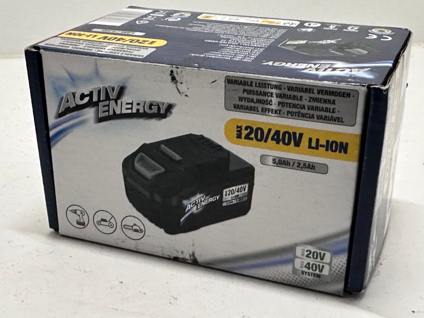 ACTIV ENERGY Batterie Li-Ion, 20/40 V 5,0 Ah / 2,5 Ah, 90 Wh, pour les outils sans fil Ferrex