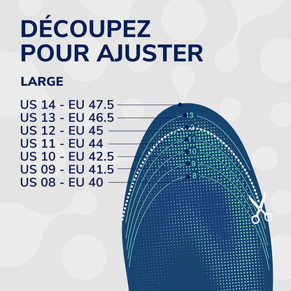 Dr.Scholl's Semelles multi-usages 24-Heures Énergie pour tout type de chaussures - Technologie Billes Rebond et Énergie - Soulage les pieds fatigués et douloureux - 1 Paire - Taille Large 40 à 47.5